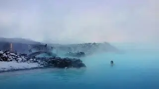 Blue Lagoon Iceland on a winterday