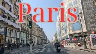 Driving in central Paris, France