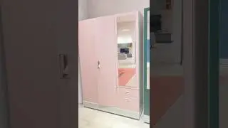 New Godrej Interio Slimline  Blend Metal 3 Door Almirah Purple Mirror #shortvideo #shorts #interior