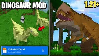 Dinosaur Addon MCPE 1.21+ | Minecraft Pe 1.2+ Dinosaur Mod download link | dinosaur addon MCPE