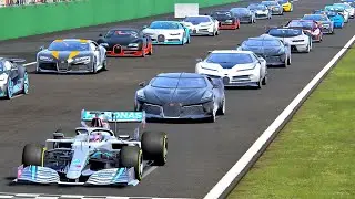Mercedes F1 2020 vs Bugatti Hypercars - Monza