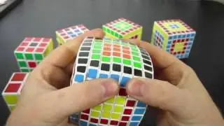 Rubik's Cube Flower Pattern 3x3 through 7x7