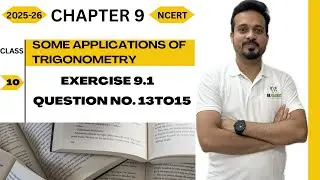 Class10||Some Applications Of Trigonometry|Chapter9|Exercise9.1|Question No.13to15| NCERT|CBSE|RBSE|
