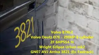 Driver's melody  - Volvo B7RLE Wright Eclipse Urban - Arriva 3821 GN07AVJ - [ZF 6HP554-N]