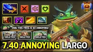 7.40 ANNOYING BUFF MID LARGO | Aghs Scepter + Radiance Build | Non-stop Strum the Guitar Dota 2
