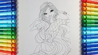 winx club Stella Coloring Winx Club Bloom Tecna Musa Stella Harmonix Fairy Coloring Pages