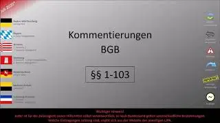 05.1 Kommentierungen BGB (&sect;&sect; 1-103)