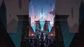 A sci-fi Egyptian city rises as Neo Anubis appears in a glowing sky ritual. 🔵🐺✨#sfyEgypt #Anubis