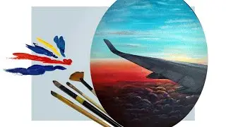 #2 Draw a view from an airplane/ Acrylic painting/ Рисование акрилом