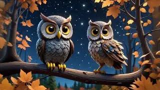 Two Starry Owls Say Goodnight | Bedtime Song for Kids | Soothing Nursery Rhymes and Baby Songs