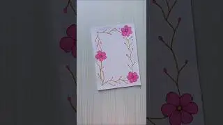Pink Blossom Border Design | Handmade Floral Frame/Border design/Project/Priyanka Gunwal #shorts