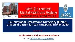 Foundational Literacy and Numeracy (FLN) & Universal Design for Learning (UDL) in NEP 2020 #jkpsc
