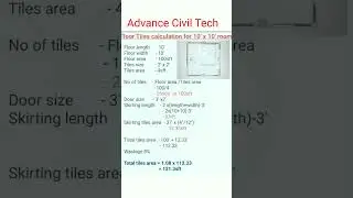 Floor Tiles Calculation for a room #short #shorts 📝🏗️🏨
