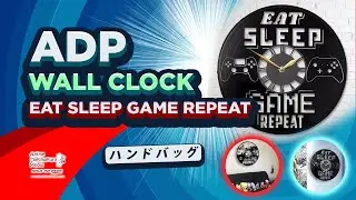 ADP Vinyl Wall Clock with LED Light - Eat Sleep Game Repeat