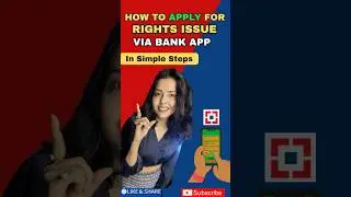 How to apply for Rights Issue through Bank App 📱 #shorts #ytshorts #lakshmisarkarvlogs