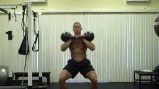 Double 40 kg Kettlebell Front Squat x 10