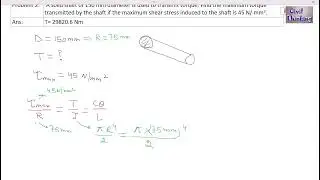 Torsion in Shafts: Torsion equation of Shafts tutorial problem 2
