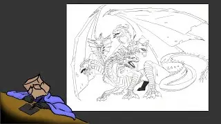 Drawing Dragons part 2: Tiamat Inking Timelapse