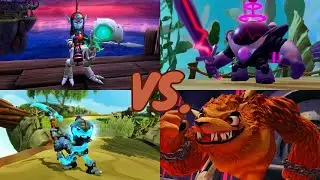 Fright Rider and Grim Creeper VS. Balster Tron and Wolfgang | Skylanders Trap Team