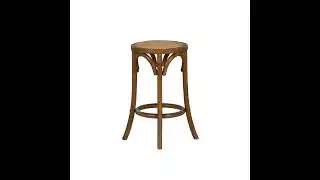 Linon Rae Walnut Backless Counter Height Stool - The Classy Home