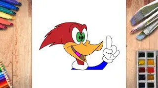 How to Draw Woody Woodpecker. Easy, step by step video guide. #drawing #woody #woodywoodpecker
