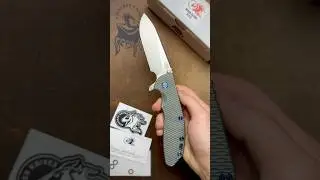 Rick Hinderer XM-24 Slicer Hollow Ground Special Ano Full Titanium Ti Blue Hardware S45VN