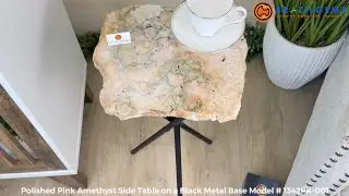 Model # 1342PK-001 Polished Pink Amethyst Side Table by BrazilGems.com 🏷 FOR SALE🛍🛒Shop Now 