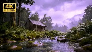 Rain sounds for sleeping cabin : 4k 20 min No ads 🌧️