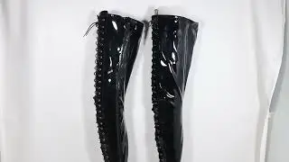 Sorbern Retro 14cm High Heels Crotch Thigh High Boots Fetish Cute Round Toe Burlesque Dancer Show