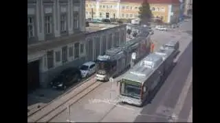 Umleitungsstrecke vom Schienenersatzverkehr beim Linzmarathon