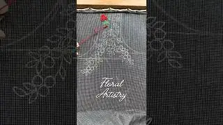 +918248147432 || Beautiful Rose Cross Embroidery ✝️🌹 | Handmade Christian Art #Shorts