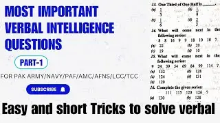 Most important verbal intelligence questions. Essy and short tricks to solve verbal intelligence 