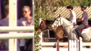 Kaley Cuoco Appears Upset While Horseback Riding With Boyfriend Karl Cook