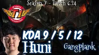SKT T1 Huni GANGPLANK vs KENNEN Top - Patch 6.24 KR Ranked