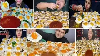 ASMR EATING 60 BOILED EGGS 🥵WITH EXTRA GRAVY,EATING CHALLENGE