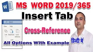Cross Reference in MS Word | Insert Tab Cross reference |