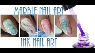Marble Nail Art || How to use ink for nail Art || Ink Nail Art