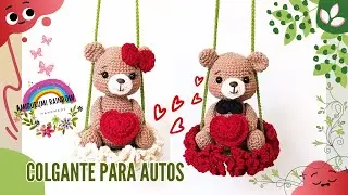 Colgante para autos a crochet.