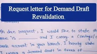 Request letter for demand draft revalidation