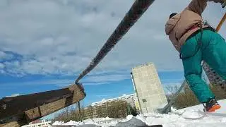 Fighting SNOW Off The Tennis Courts (Air Dome Adventure)