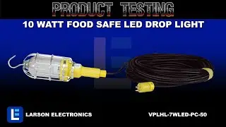 10 Watt Food Safe LED Drop Light w/ Lexan Globe - 50' Cord - Stainless Steel Guard