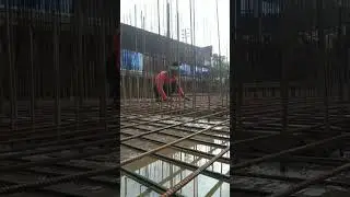 RCC Rod binding Raft Foundation || Mat Foundation || Civil Engineering Practical Work||#construction