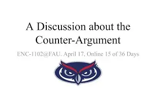 A Discussion about Counter Arguments