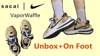 Review and on foot looking  SACAI Nike Vaporwaffle Sesame  DD1875 200