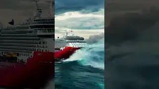 Can the Cruise Ship Handle This Massive Wave? #massivewave  #scaryocean #cruiseliner