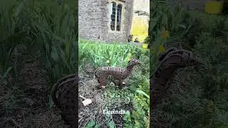 sculptures in castle garden #gardensculpture #gardeninspiration #welshcastle #castlecore #gardenart