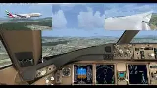 PMDG 777-200LR autoland with headwind at LSZH RW 14 (Full HD 1080p)