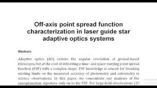 Off axis point spread function characterization in laser guide star adaptive optics systems