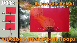How to make an Outdoor Adjustable height Basketball hoop (DIY)