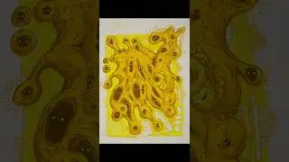 My yellow pastel monster named Henry #art #artist #drawing #timelapse #mixedmedia
